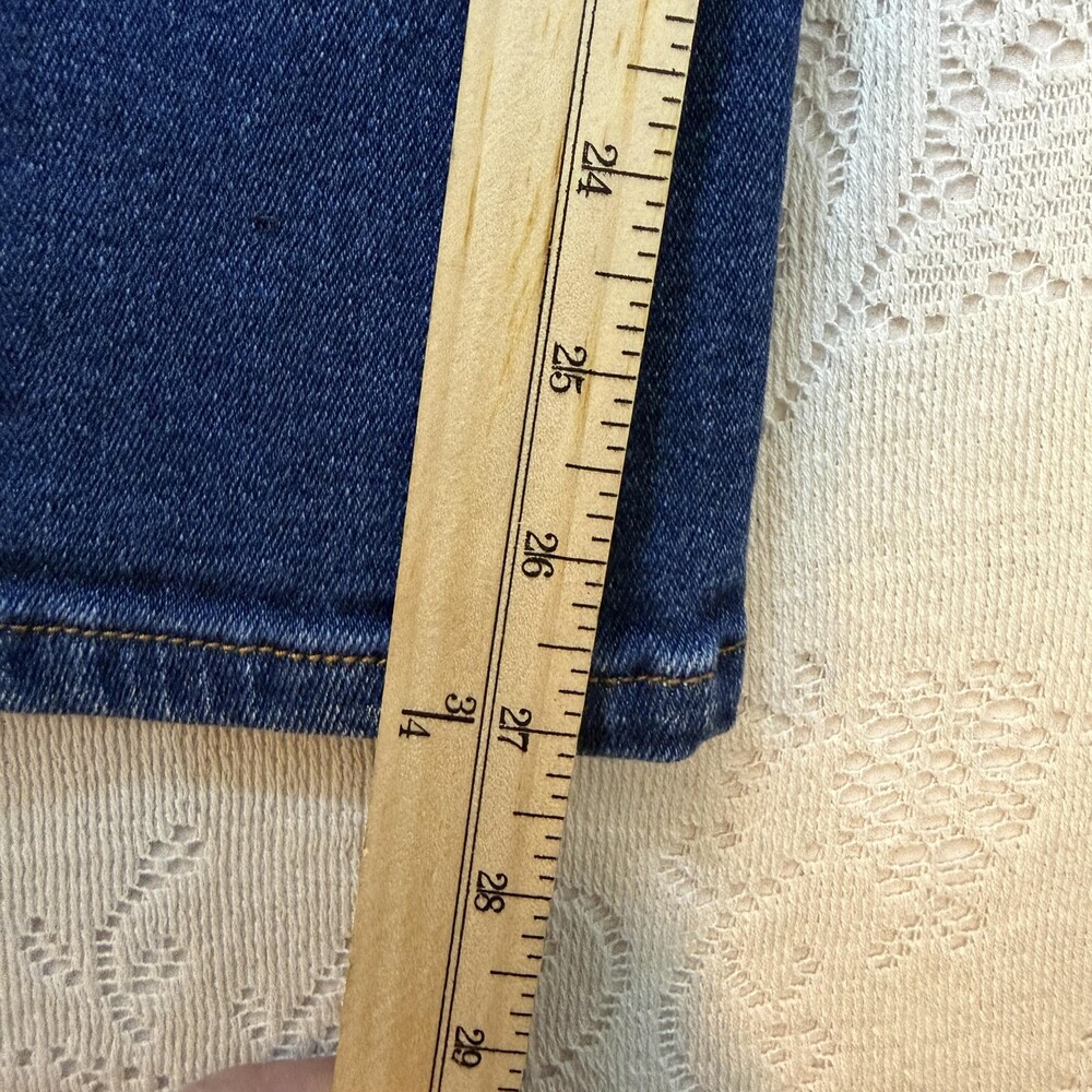 ENJEAN Jeans Juniors 1 Blue High Rise Straight Slim Dark Wash Stretch Denim - Picture 3 of 12